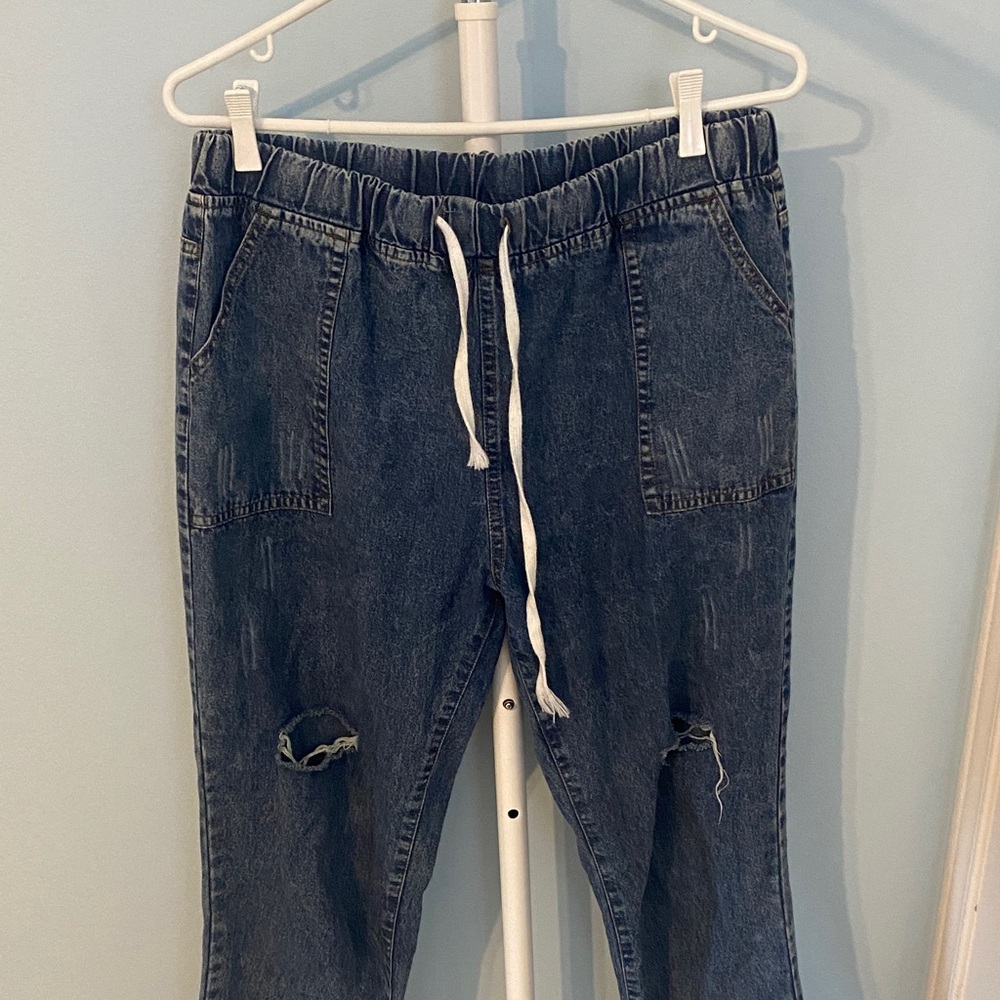 Casual Blue Distressed Jeans